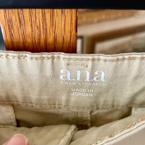 a.n.a women’s casual wide leg crop cotton chino khaki pants pockets 16 - Picture 6 of 10